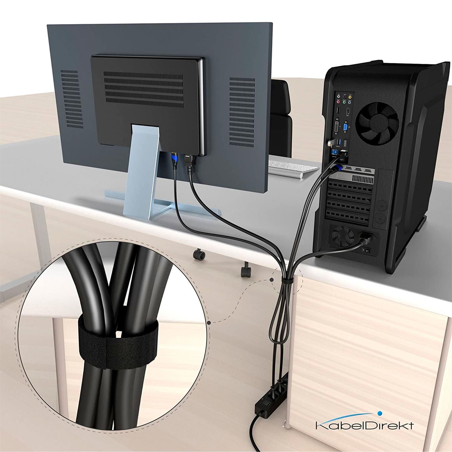 KabelDirekt Klett-Kabelbinder – wiederverwendbares Klettband zur Kabelorganisation, Klettband zum Bündeln, 5m – Weiteres Produktbild 6 KabelDirekt Klett-Kabelbinder – wiederverwendbares Klettband zur Kabelorganisation, Klettband zum Bündeln, 5m – Weiteres Produktbild 6