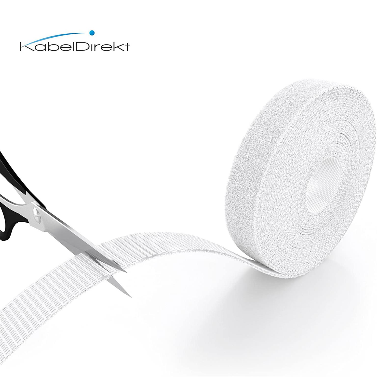 KabelDirekt Klett-Kabelbinder – wiederverwendbares Klettband zur Kabelorganisation, Klettband zum Bündeln, 5m – Weiteres Produktbild 1