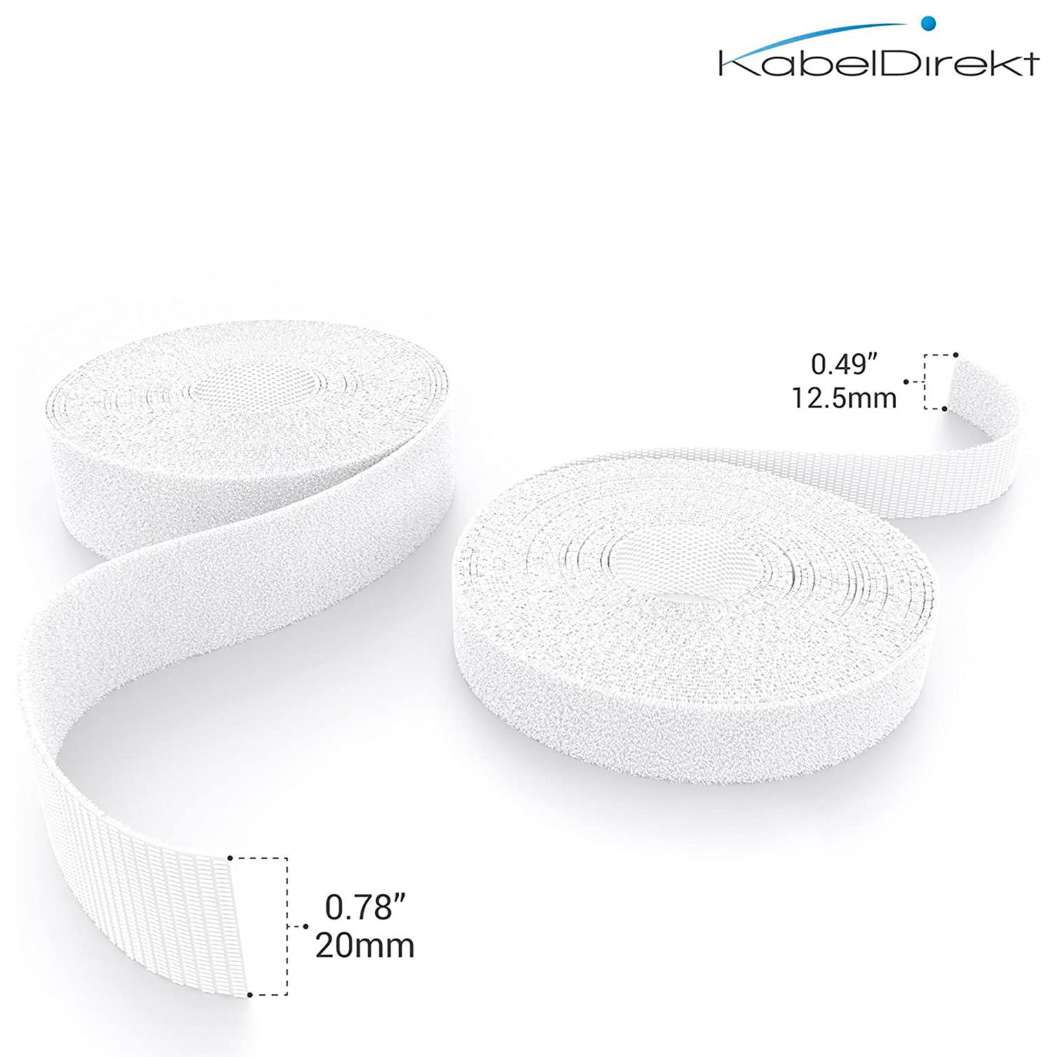 KabelDirekt Klett-Kabelbinder – wiederverwendbares Klettband zur Kabelorganisation, Klettband zum Bündeln, 5m – Weiteres Produktbild 2