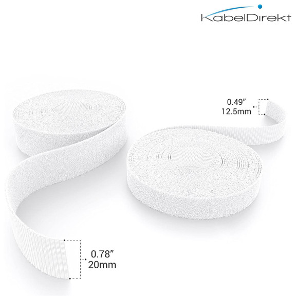 KabelDirekt Klett-Kabelbinder – wiederverwendbares Klettband zur Kabelorganisation, Klettband zum Bündeln, 5m – Weiteres Produktbild 3