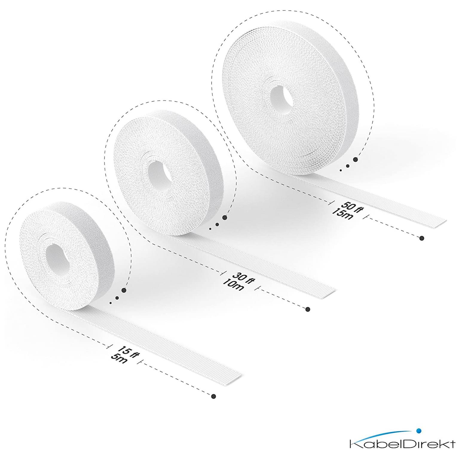 KabelDirekt Klett-Kabelbinder – wiederverwendbares Klettband zur Kabelorganisation, Klettband zum Bündeln, 5m – Weiteres Produktbild 3