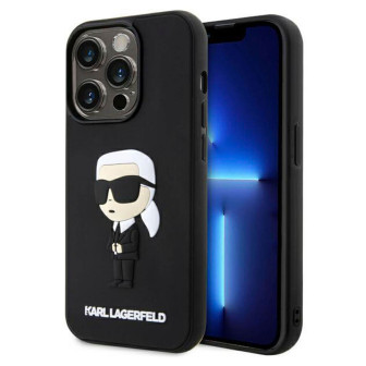 Karl Lagerfeld Hardcase 3D – Silikon Case für iPhone 14 Pro mit Karl Lagerfeld Design – Schwarz