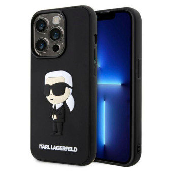 Karl Lagerfeld Hardcase 3D – Silikon Case für iPhone 14 Pro Max mit Karl Lagerfeld Design – Schwarz
