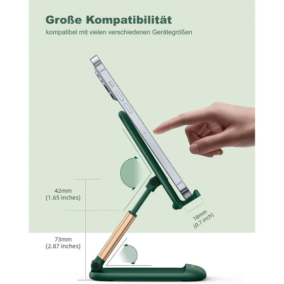 Lamicall Faltbarer Handy- und Tablet-Ständer – Faltbarer Handy Ständer für unterwegs, Handy Halterung – Weiteres Produktbild 6