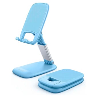 Lamicall Faltbarer Handy- und Tablet-Ständer – Faltbarer Handy Ständer für unterwegs, Handy Halterung – Hellblau Lamicall Faltbarer Handy- und Tablet-Ständer – Faltbarer Handy Ständer für unterwegs, Handy Halterung – Hellblau