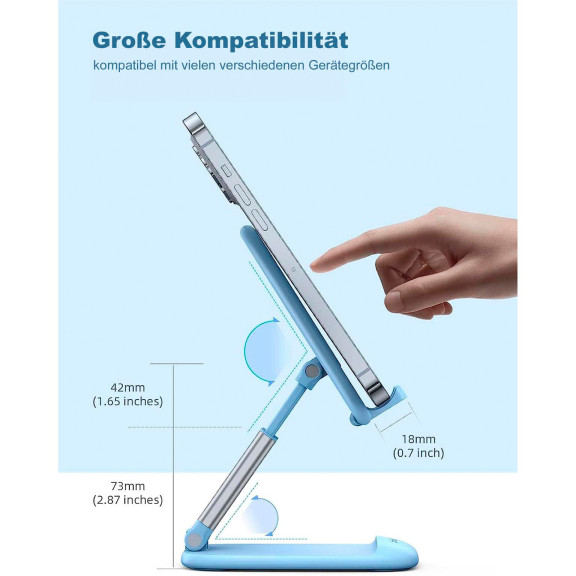 Lamicall Faltbarer Handy- und Tablet-Ständer – Faltbarer Handy Ständer für unterwegs, Handy Halterung – Weiteres Produktbild 6