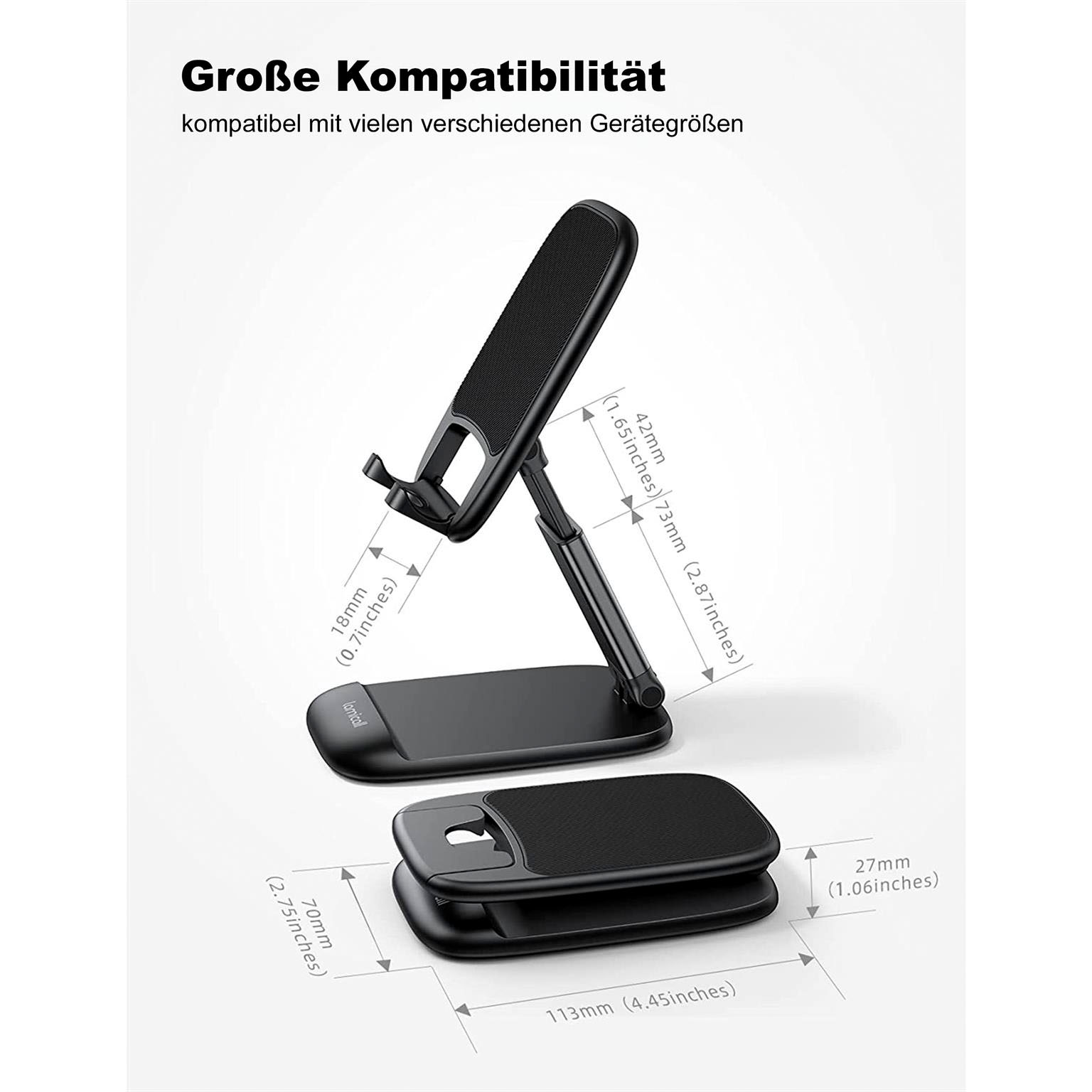 Lamicall Faltbarer Handy- und Tablet-Ständer – Faltbarer Handy Ständer für unterwegs, Handy Halterung – Weiteres Produktbild 5