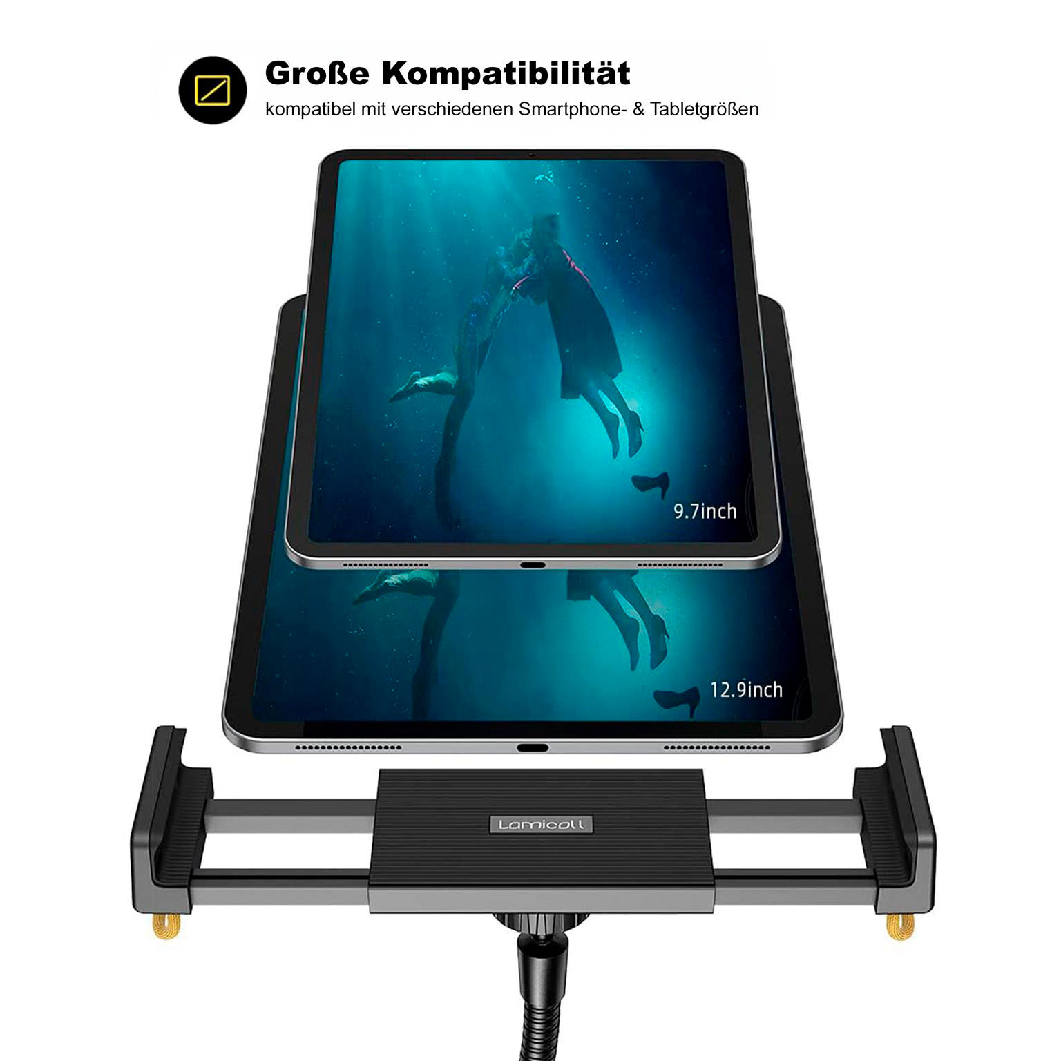 Lamicall Tablet Bodenständer – Universale Gerätehalterung, Flexibler Halter mit Verstellbarem Ständer – Weiteres Produktbild 2