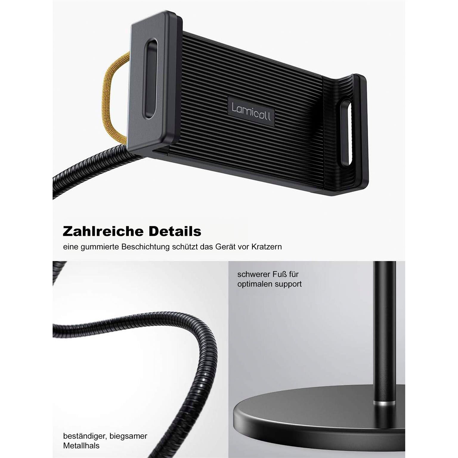 Lamicall Tablet Bodenständer – Universale Gerätehalterung, Flexibler Halter mit Verstellbarem Ständer – Weiteres Produktbild 6 Lamicall Tablet Bodenständer – Universale Gerätehalterung, Flexibler Halter mit Verstellbarem Ständer – Weiteres Produktbild 6