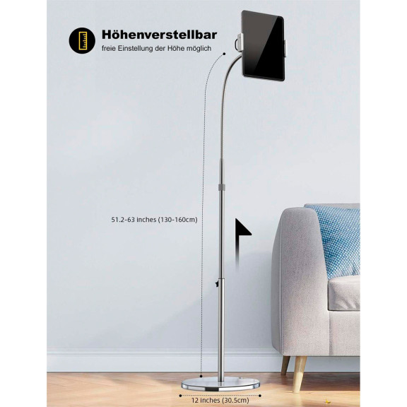 Lamicall Tablet Bodenständer – Universale Gerätehalterung, Flexibler Halter mit Verstellbarem Ständer – Weiteres Produktbild 2