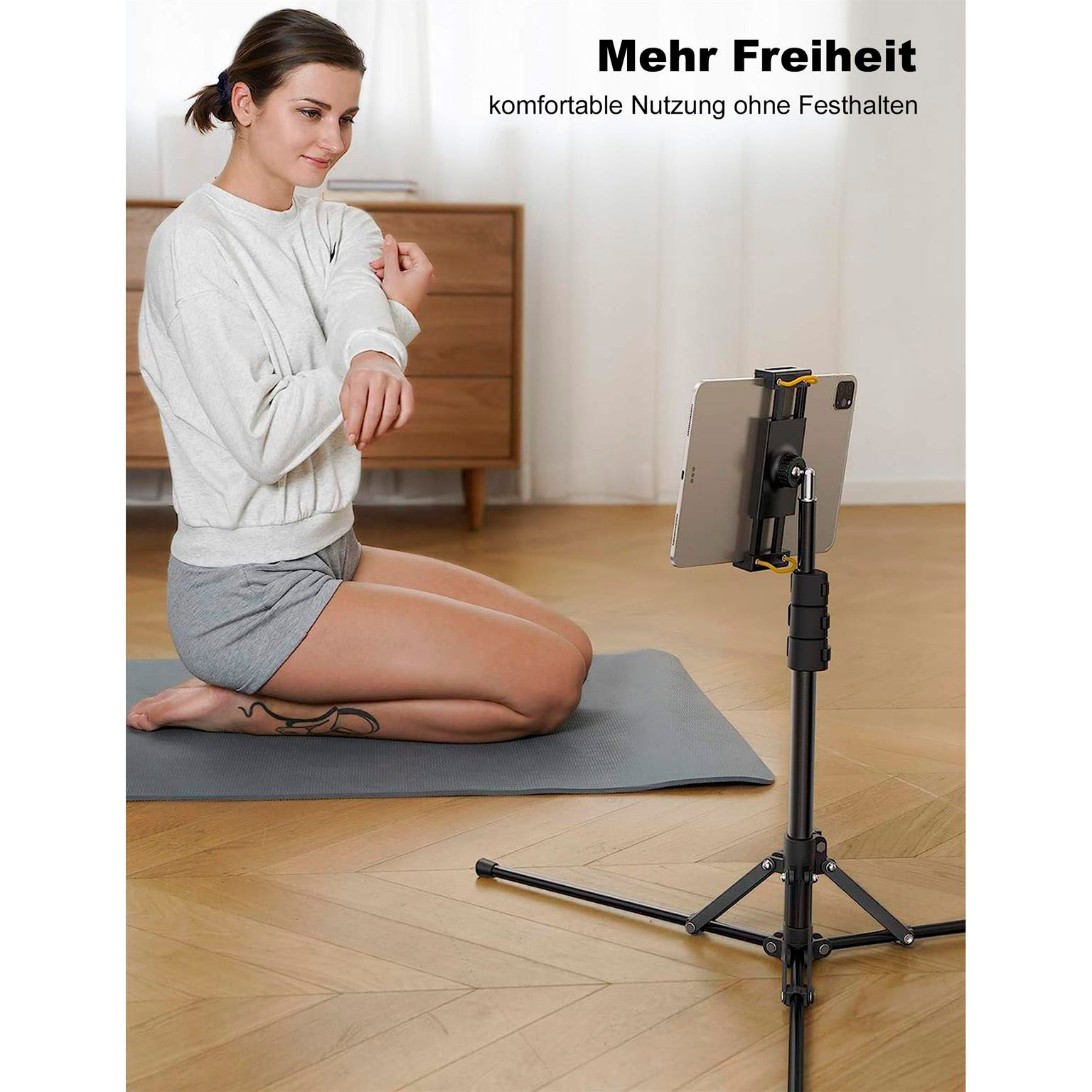 Lamicall Tablet Stativ Halterung – Tablet Ständer höhenverstellbar Aluminium Halterung für Videotelefonie und Streaming – Weiteres Produktbild 1