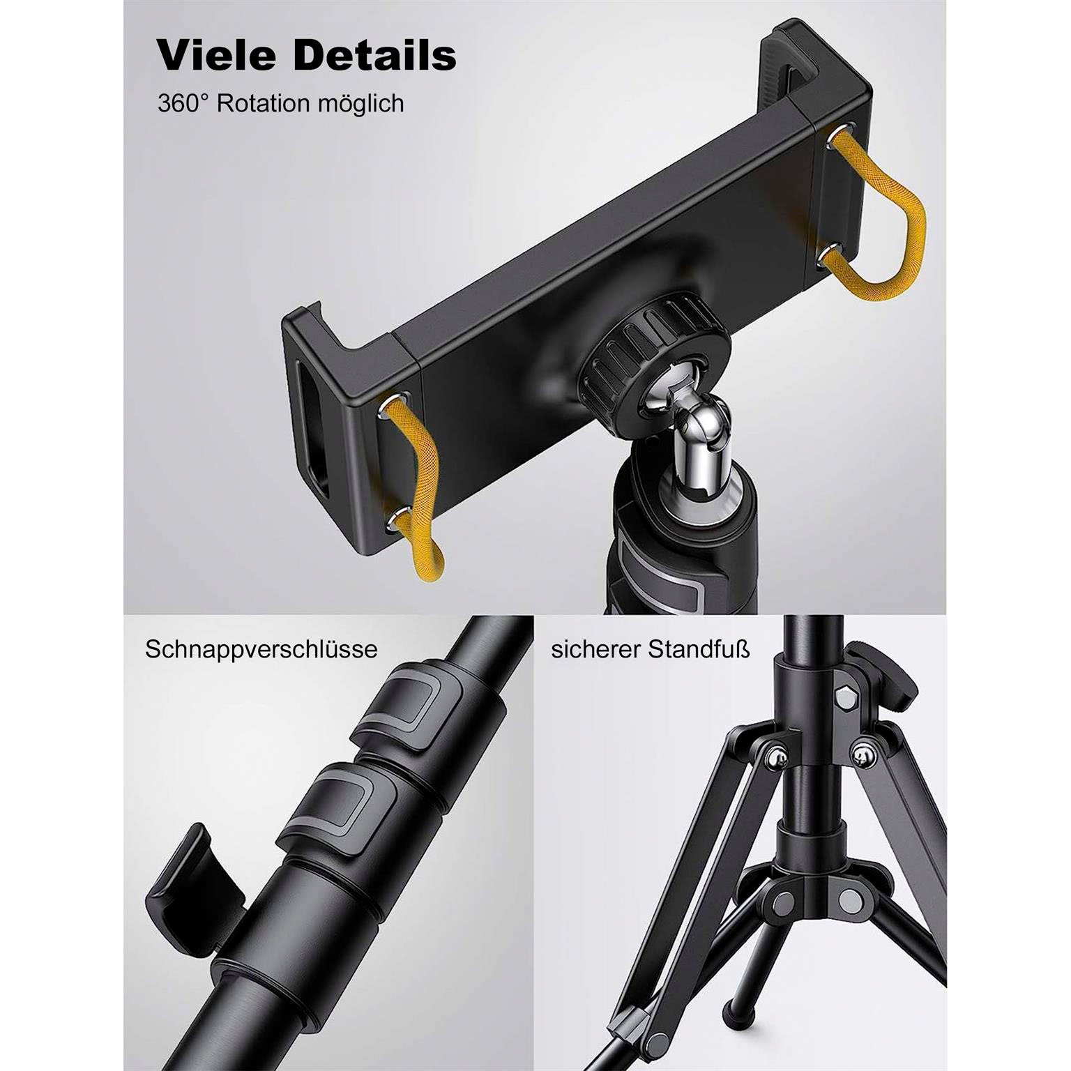 Lamicall Tablet Stativ Halterung – Tablet Ständer höhenverstellbar Aluminium Halterung für Videotelefonie und Streaming – Weiteres Produktbild 3 Lamicall Tablet Stativ Halterung – Tablet Ständer höhenverstellbar Aluminium Halterung für Videotelefonie und Streaming – Weiteres Produktbild 3