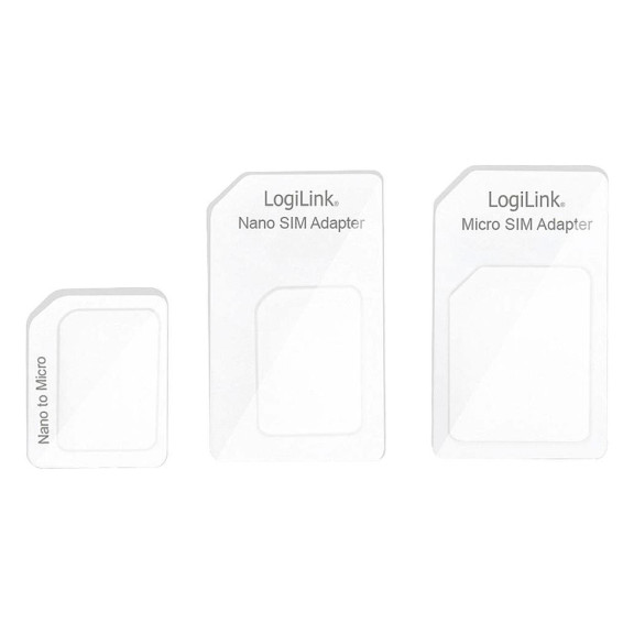 LogiLink Dual SIM Card Adapter Set – SIM-Karten-Adapter für verschiedene Größen Nano zu Standard SIM – Weiteres Produktbild 1