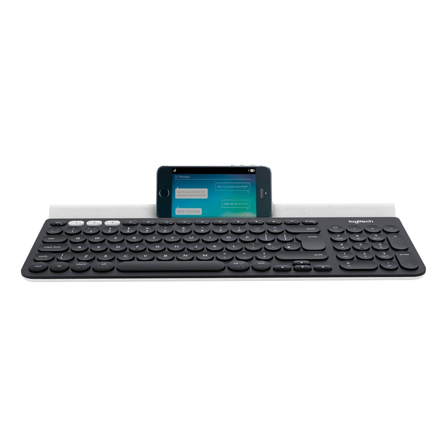 Logitech K780 Multi-Device Tastatur – Kabellos, USB, Bluetooth, Deutsch, schwarz/weiß Design – Weiteres Produktbild 3 Logitech K780 Multi-Device Tastatur – Kabellos, USB, Bluetooth, Deutsch, schwarz/weiß Design – Weiteres Produktbild 3