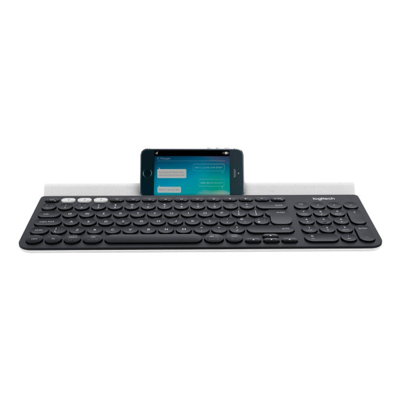 Logitech K780 Multi-Device Tastatur – Kabellos, USB, Bluetooth, Deutsch, schwarz/weiß Design – Weiteres Produktbild 3