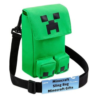 Minecraft Creeper Umhängetasche – Minecraft Schultertasche, Minecraft Merch Tasche mit Creeper Motiv – Grün/Schwarz Minecraft Creeper Umhängetasche – Minecraft Schultertasche, Minecraft Merch Tasche mit Creeper Motiv – Grün/Schwarz