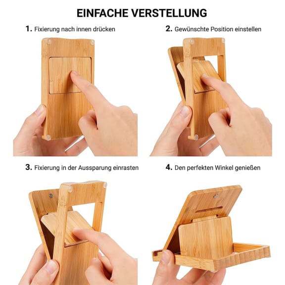 My Fat Gorilla Handyständer aus Bambus – Tischständer für Handys und Tablets, Verstellbarer Handyhalter – Weiteres Produktbild 6 My Fat Gorilla Handyständer aus Bambus – Tischständer für Handys und Tablets, Verstellbarer Handyhalter – Weiteres Produktbild 6