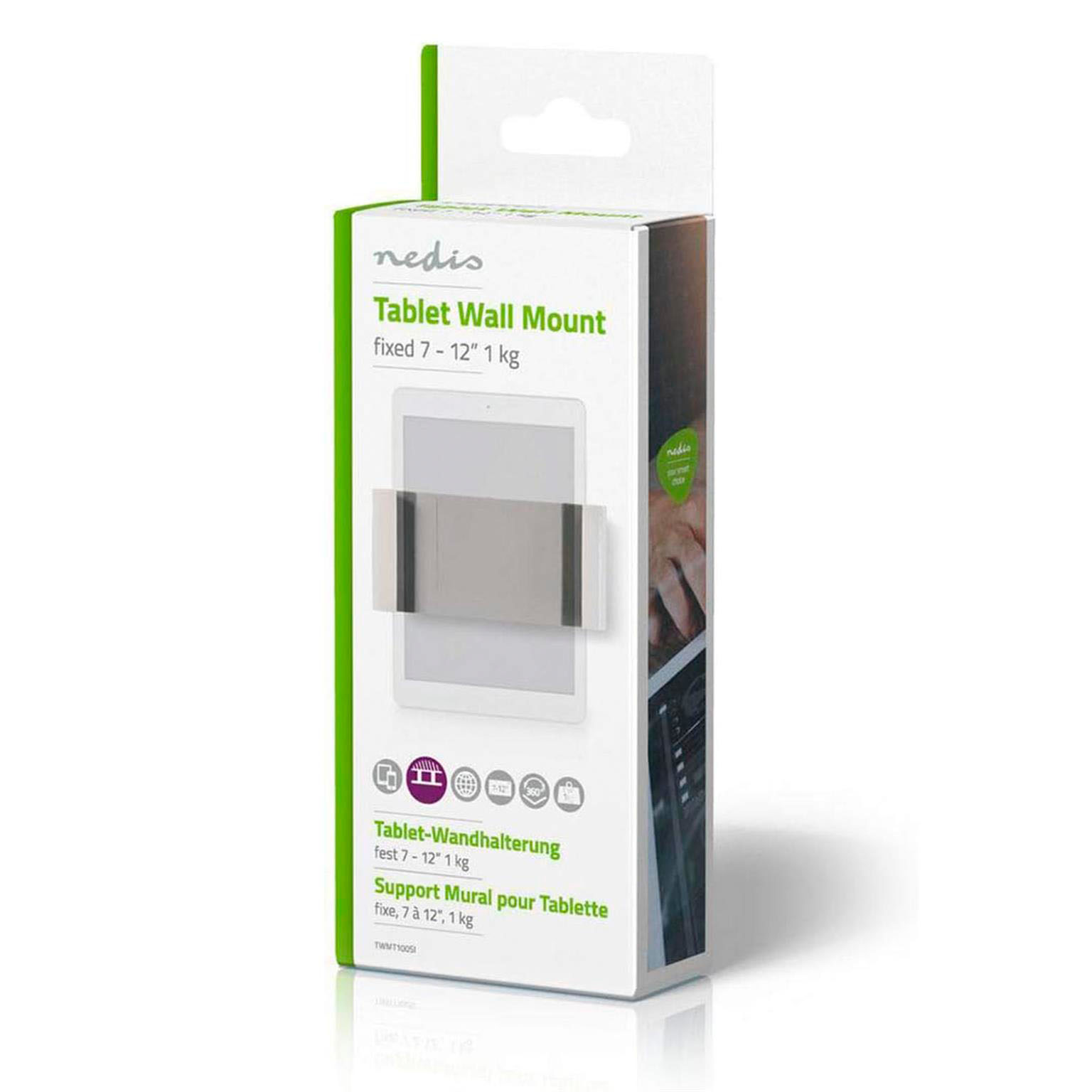 Nedis Tablet-Wandhalterung 7-12" – Tablet Wandbefestigung, flexibel, silber, Tablethalterung 7-12 Zoll – Weiteres Produktbild 2