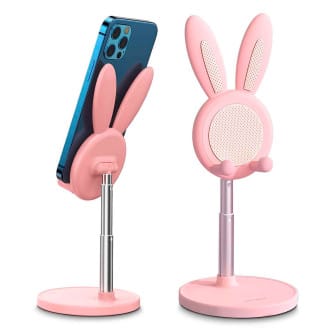 OATSBASF Höhenverstellbarer Handy- und Tabletständer – Kompakte Halterung im Hasen Design – Rosa OATSBASF Höhenverstellbarer Handy- und Tabletständer – Kompakte Halterung im Hasen Design – Rosa