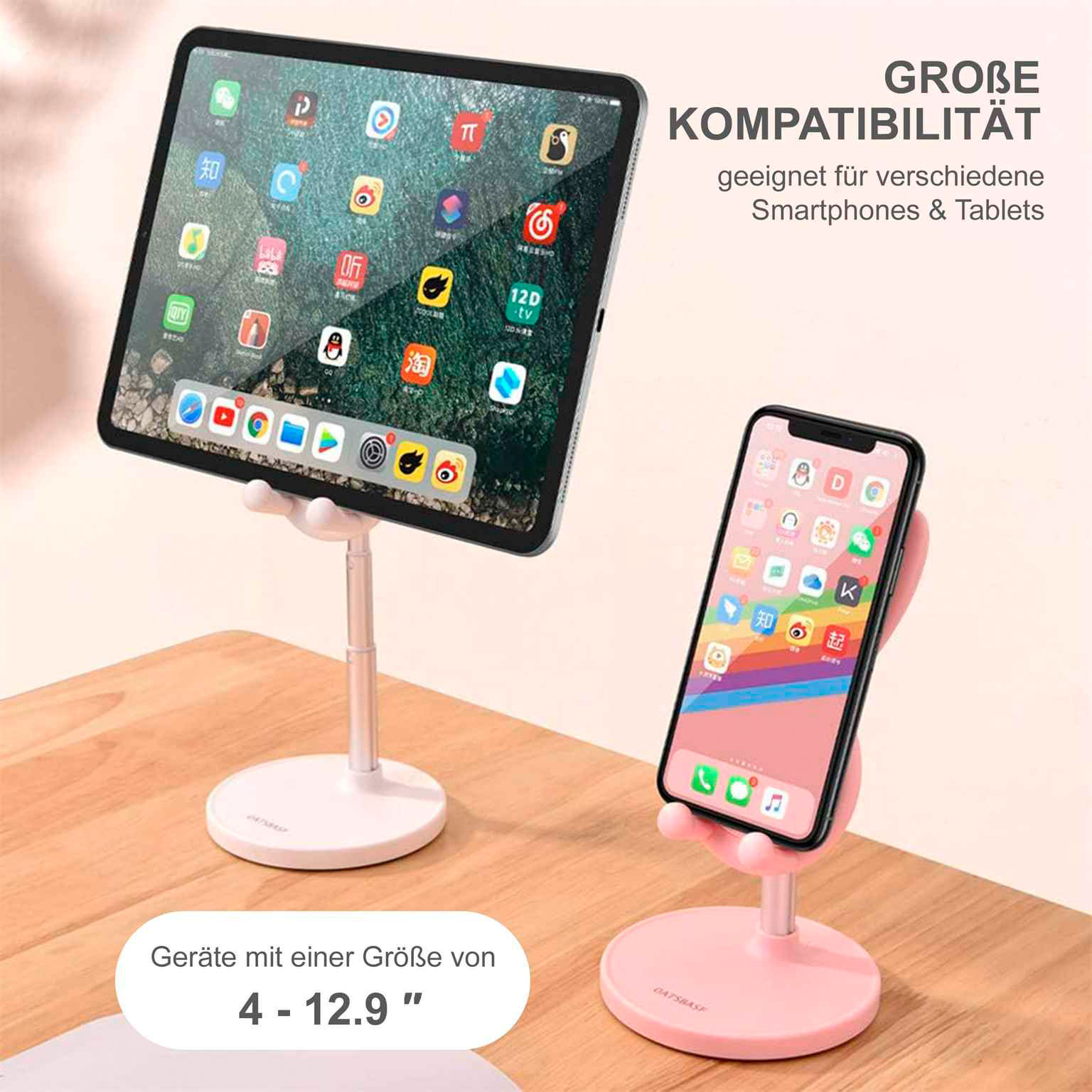 OATSBASF Höhenverstellbarer Handy- und Tabletständer – Kompakte Halterung im Hasen Design – Weiteres Produktbild 4 OATSBASF Höhenverstellbarer Handy- und Tabletständer – Kompakte Halterung im Hasen Design – Weiteres Produktbild 4