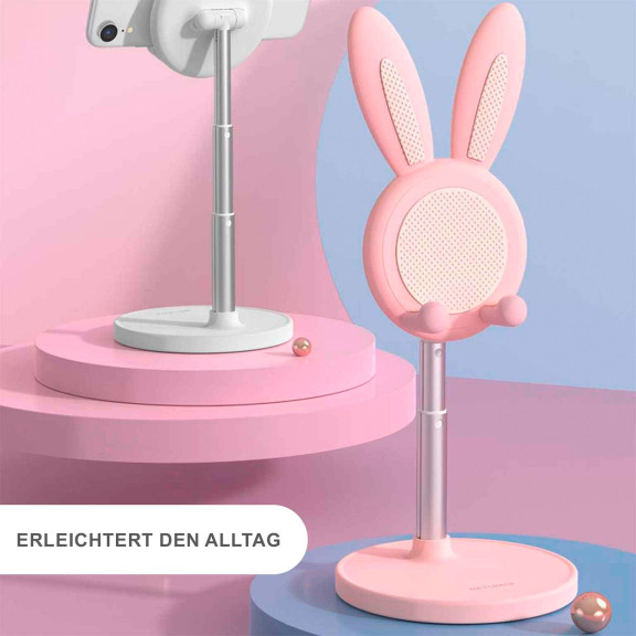 OATSBASF Höhenverstellbarer Handy- und Tabletständer – Kompakte Halterung im Hasen Design – Weiteres Produktbild 7