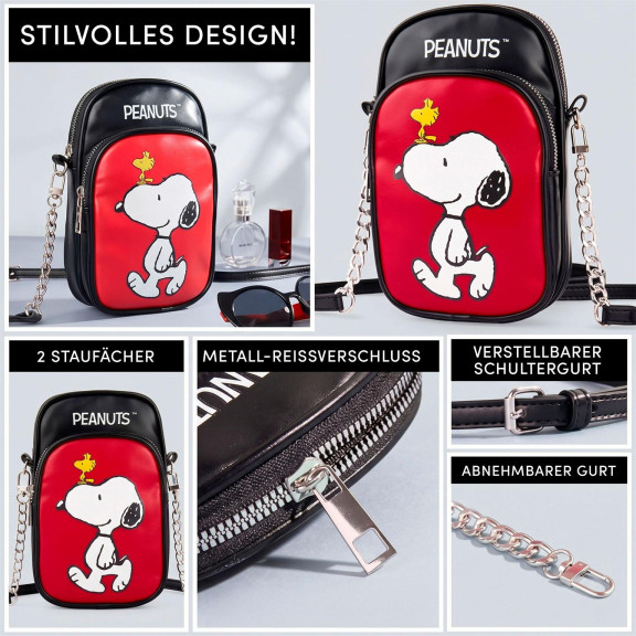 Peanuts Snoopy Umhängetasche – Snoopy Merch, Peanuts Tasche, Kleine Umhängetasche für Alltag und Reisen – Weiteres Produktbild 2
