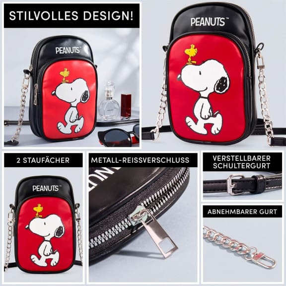 Peanuts Snoopy Umhängetasche – Snoopy Merch, Peanuts Tasche, Kleine Umhängetasche für Alltag und Reisen – Weiteres Produktbild 2 Peanuts Snoopy Umhängetasche – Snoopy Merch, Peanuts Tasche, Kleine Umhängetasche für Alltag und Reisen – Weiteres Produktbild 2