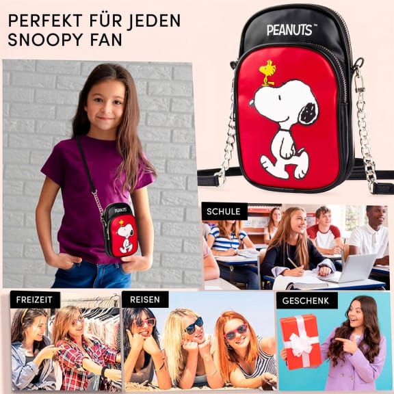 Peanuts Snoopy Umhängetasche – Snoopy Merch, Peanuts Tasche, Kleine Umhängetasche für Alltag und Reisen – Weiteres Produktbild 6 Peanuts Snoopy Umhängetasche – Snoopy Merch, Peanuts Tasche, Kleine Umhängetasche für Alltag und Reisen – Weiteres Produktbild 6