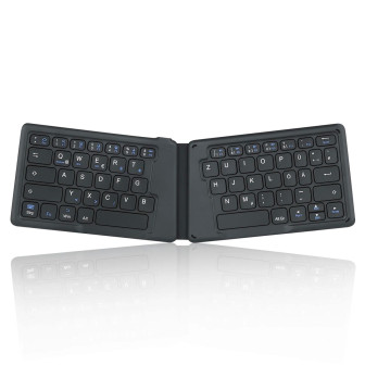 Perixx PERIBOARD-805 Ergo – Faltbare Bluetooth-Tastatur, ergonomisches Design, kompatibel mit iOS, Android – Dunkelgrau
