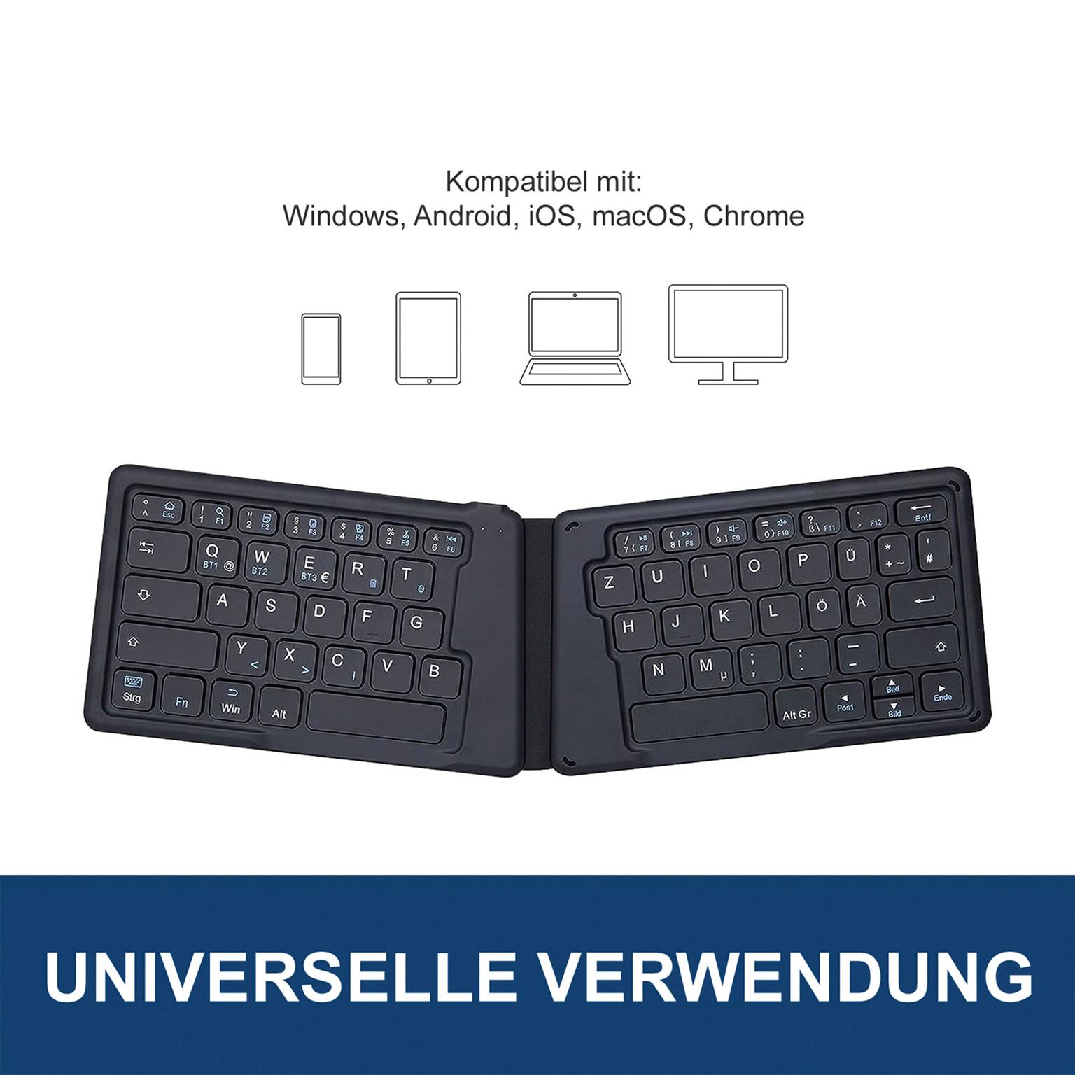 Perixx PERIBOARD-805 Ergo – Faltbare Bluetooth-Tastatur, ergonomisches Design, kompatibel mit iOS, Android – Weiteres Produktbild 1