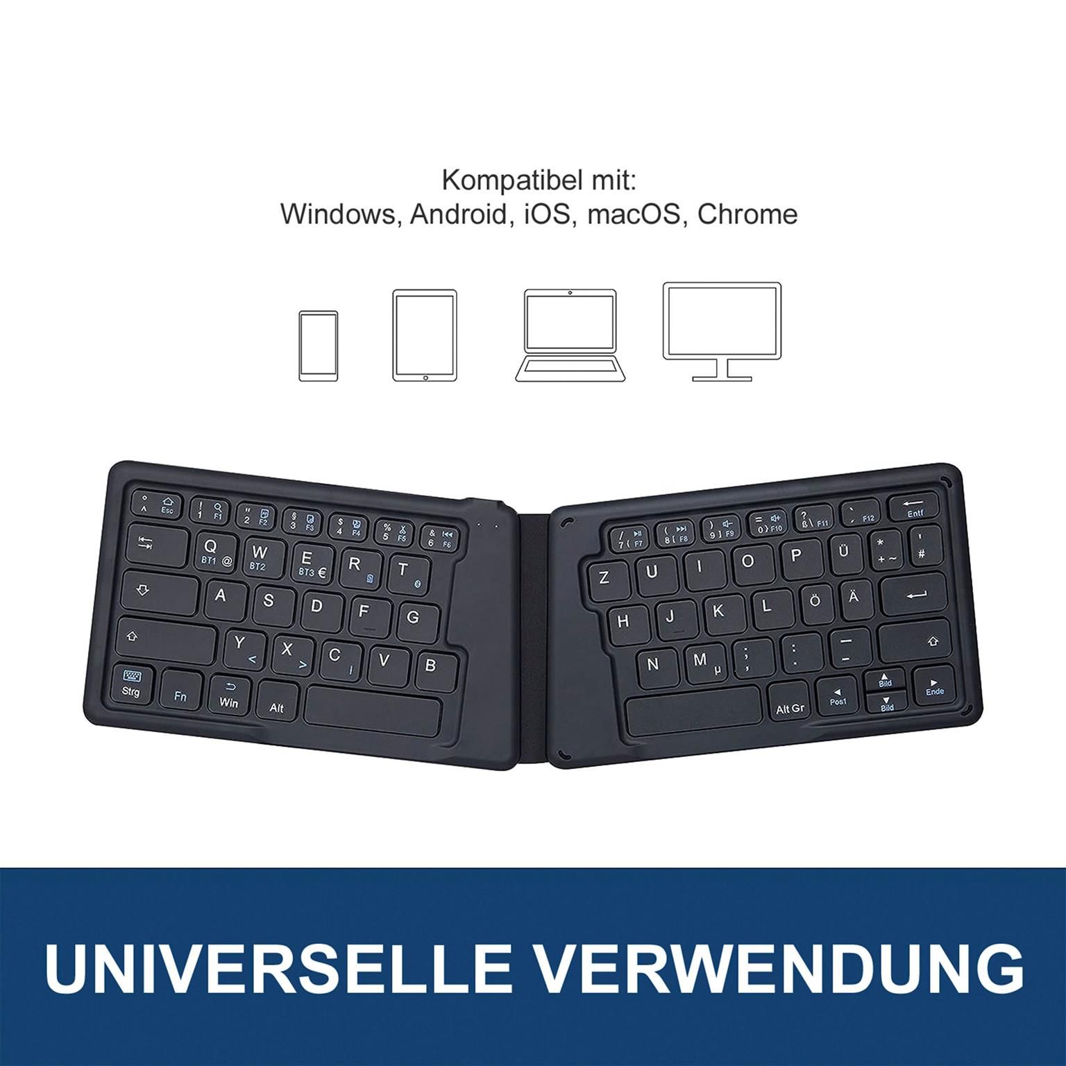 Perixx PERIBOARD-805 Ergo – Faltbare Bluetooth-Tastatur, ergonomisches Design, kompatibel mit iOS, Android – Weiteres Produktbild 2 Perixx PERIBOARD-805 Ergo – Faltbare Bluetooth-Tastatur, ergonomisches Design, kompatibel mit iOS, Android – Weiteres Produktbild 2