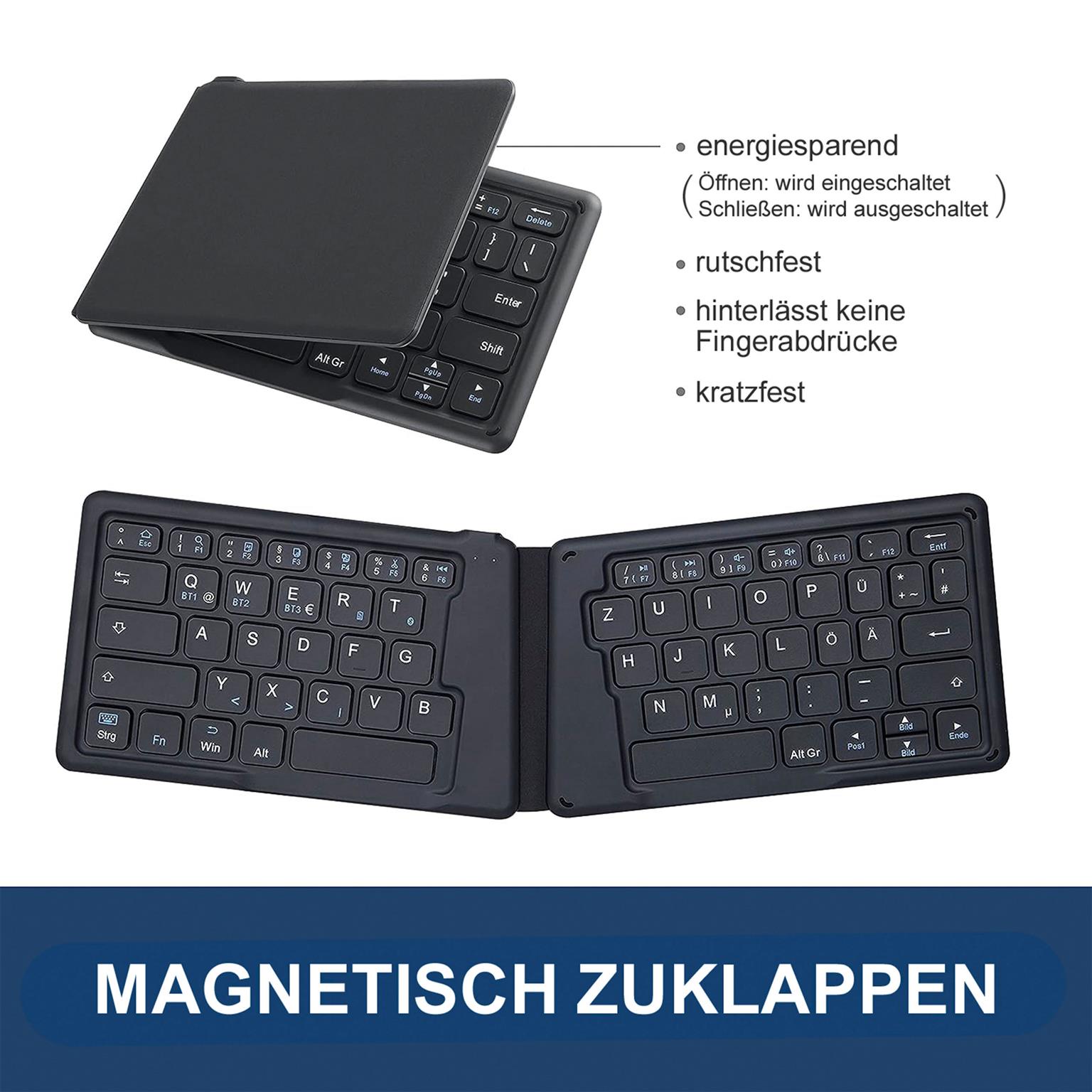 Perixx PERIBOARD-805 Ergo – Faltbare Bluetooth-Tastatur, ergonomisches Design, kompatibel mit iOS, Android – Weiteres Produktbild 4
