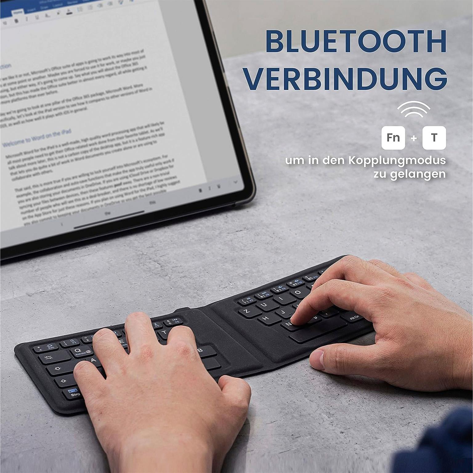 Perixx PERIBOARD-805 Ergo – Faltbare Bluetooth-Tastatur, ergonomisches Design, kompatibel mit iOS, Android – Weiteres Produktbild 6
