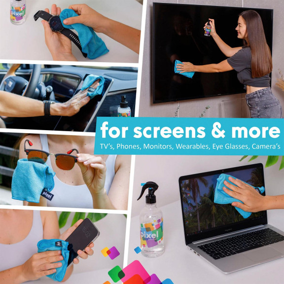 Pixel Perfect Bildschirmreiniger Spray 500ml mit Mikrofasertuch – Professionelle Bildschirmreinigung mit Spray und Tuch – Weiteres Produktbild 5