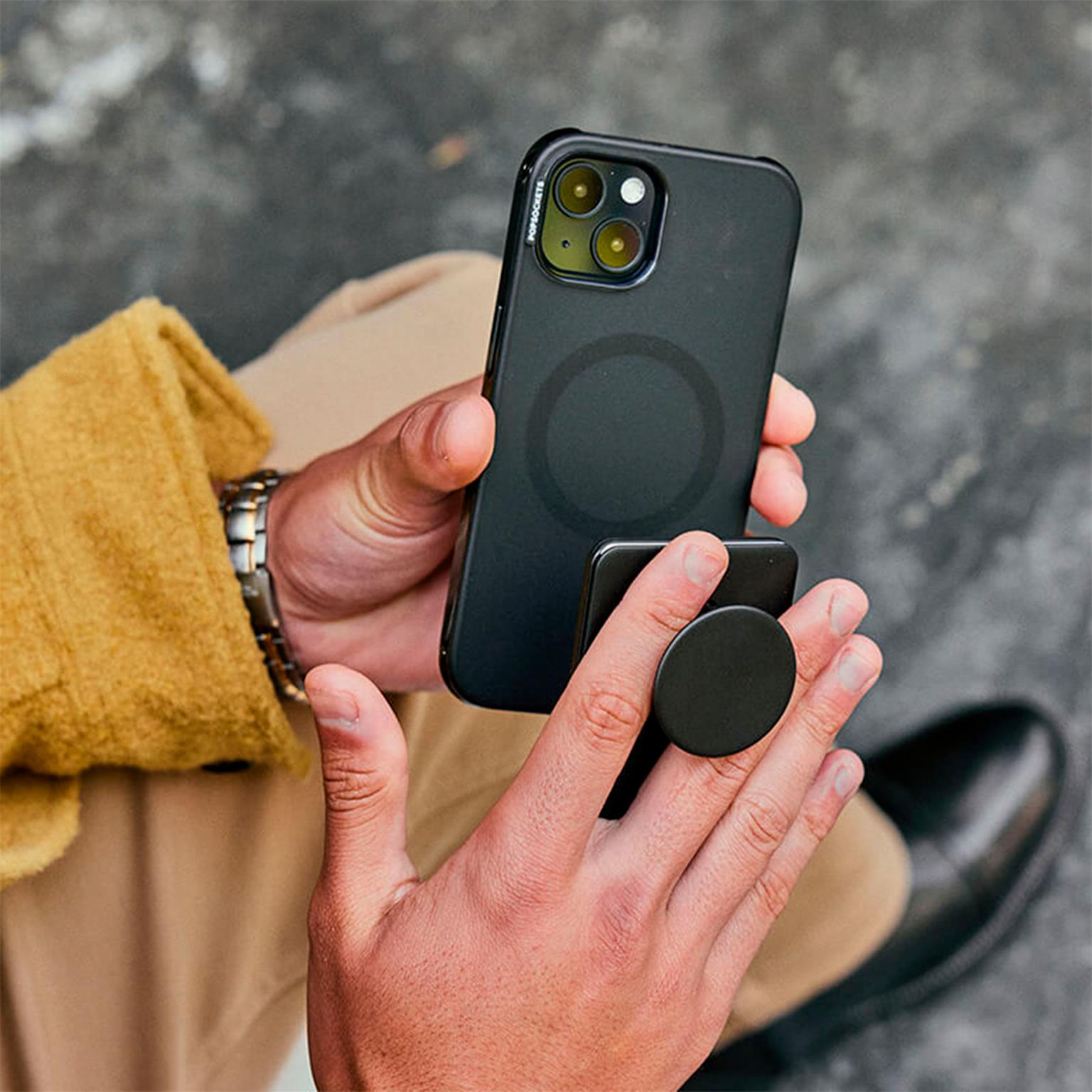 PopSockets Handykartenhalter – Smartphone-Griff für besseren Halt, austauschbarer Sockel, MagSafe, PopWallet+ – Weiteres Produktbild 8