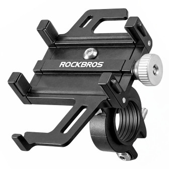 Rockbros Handyhalterung Fahrrad 699-BK – Fahrrad Smartphone Halterung, verstellbare Armspannweite, Aluminium – Schwarz