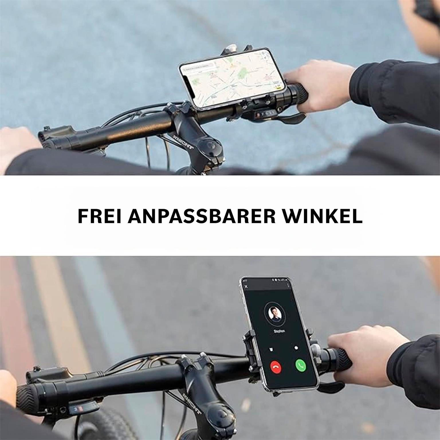 Rockbros Handyhalterung Fahrrad 699-BK – Fahrrad Smartphone Halterung, verstellbare Armspannweite, Aluminium – Weiteres Produktbild 2