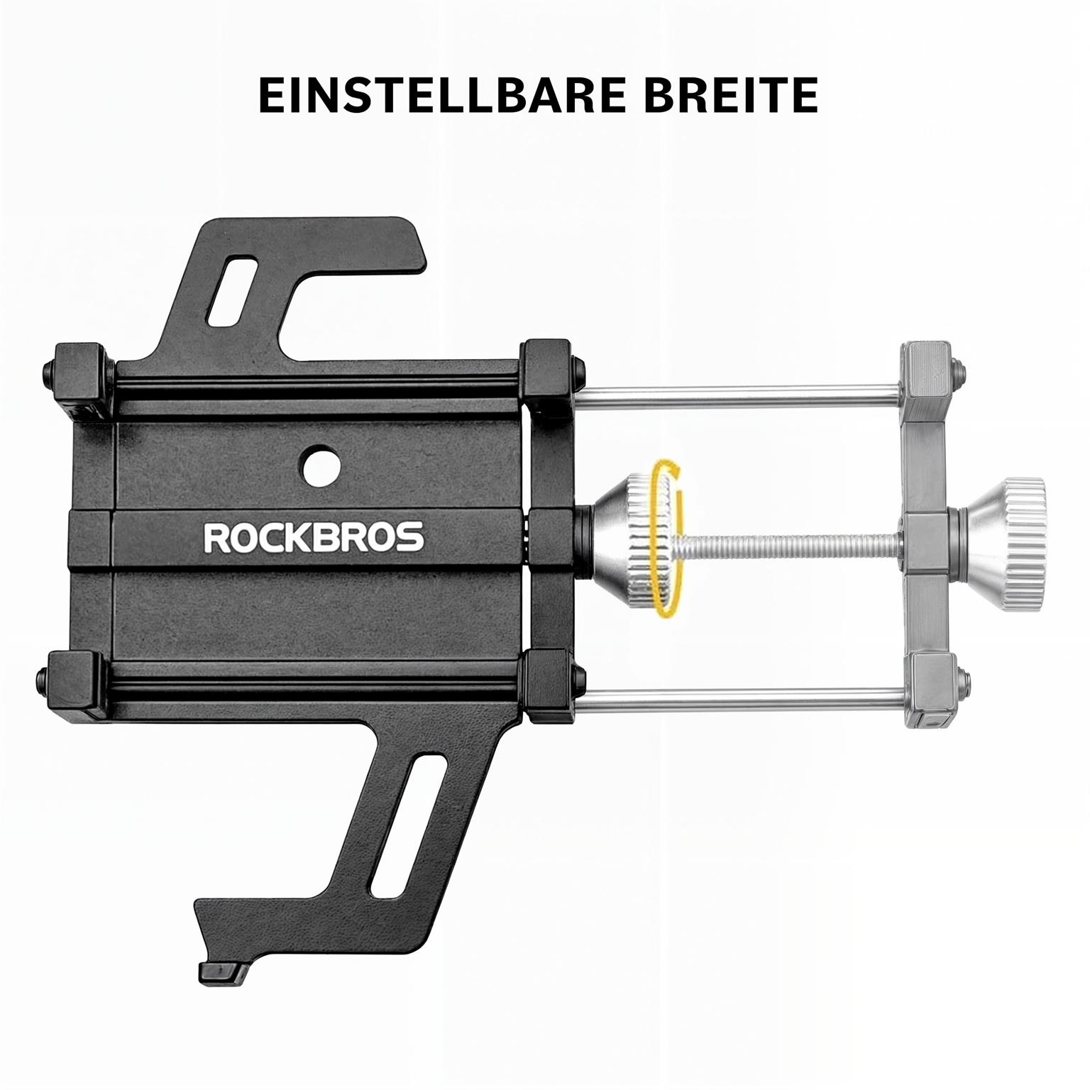 Rockbros Handyhalterung Fahrrad 699-BK – Fahrrad Smartphone Halterung, verstellbare Armspannweite, Aluminium – Weiteres Produktbild 3