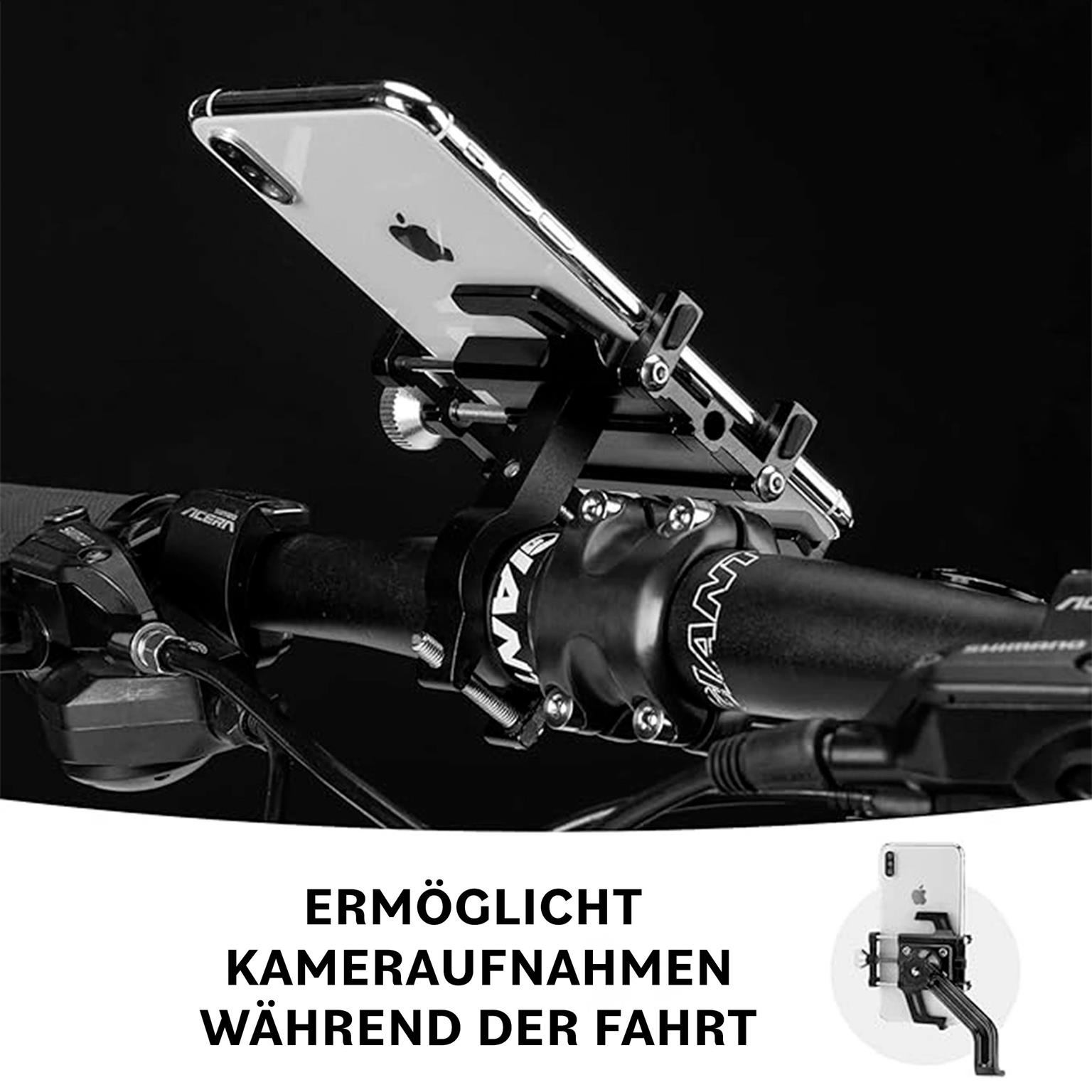 Rockbros Handyhalterung Fahrrad 699-BK – Fahrrad Smartphone Halterung, verstellbare Armspannweite, Aluminium – Weiteres Produktbild 4