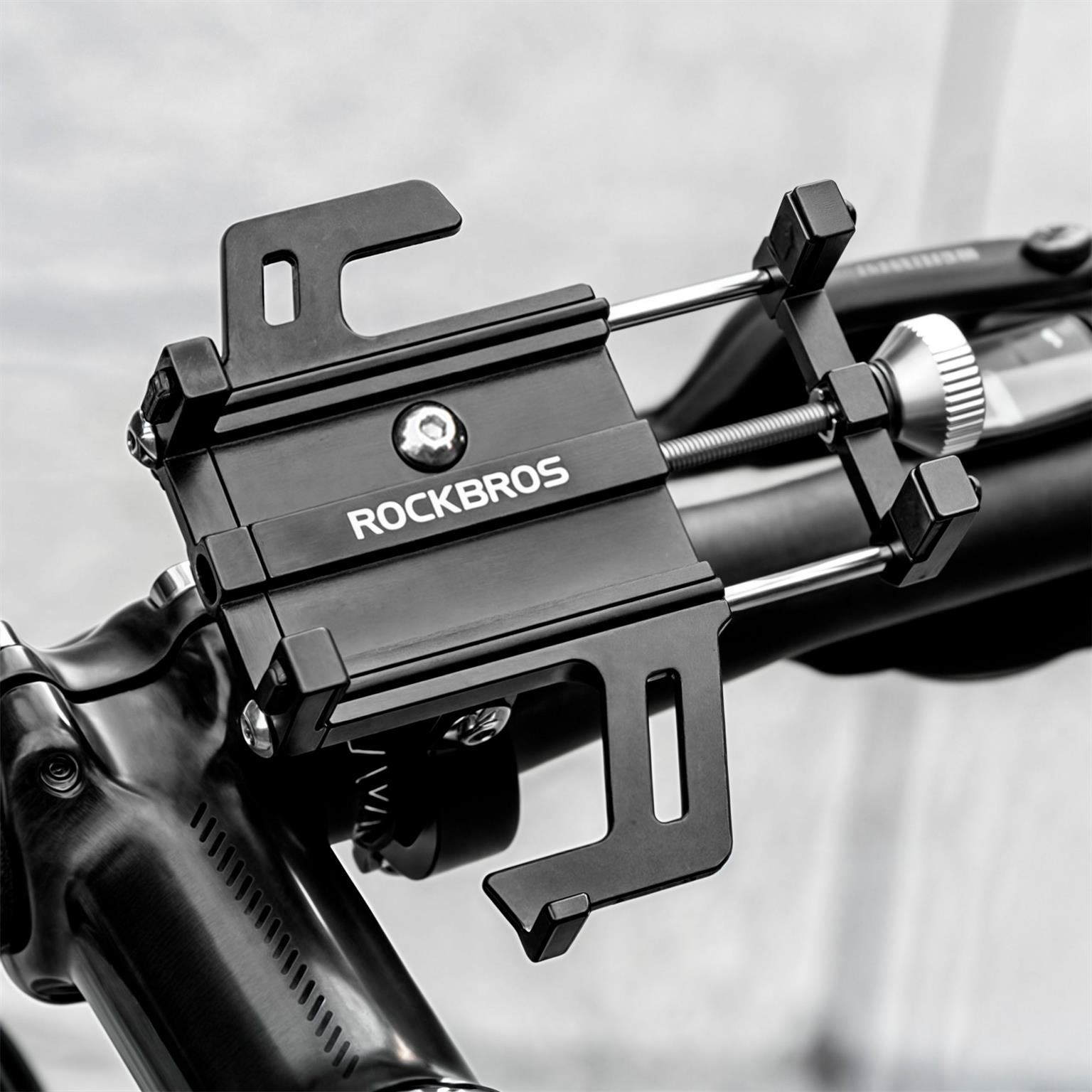 Rockbros Handyhalterung Fahrrad 699-BK – Fahrrad Smartphone Halterung, verstellbare Armspannweite, Aluminium – Weiteres Produktbild 5