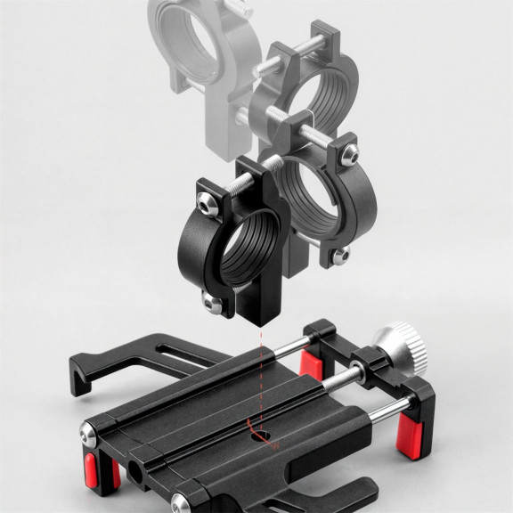 Rockbros Handyhalterung Fahrrad 699-BK – Fahrrad Smartphone Halterung, verstellbare Armspannweite, Aluminium – Weiteres Produktbild 7