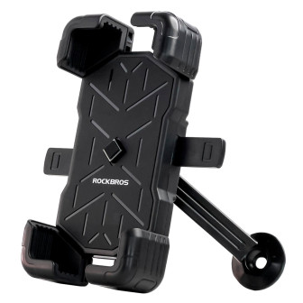 Rockbros Handy Halterung – Universell Passend für Smartphones von 4,5 bis 7,2 Zoll, Lenkerhalter Motorrad – Schwarz