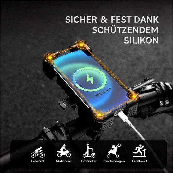 Rockbros Handy Halterung – Universell Passend für Smartphones von 4,5 bis 7,2 Zoll, Lenkerhalter Fahrrad – Weiteres Produktbild 3