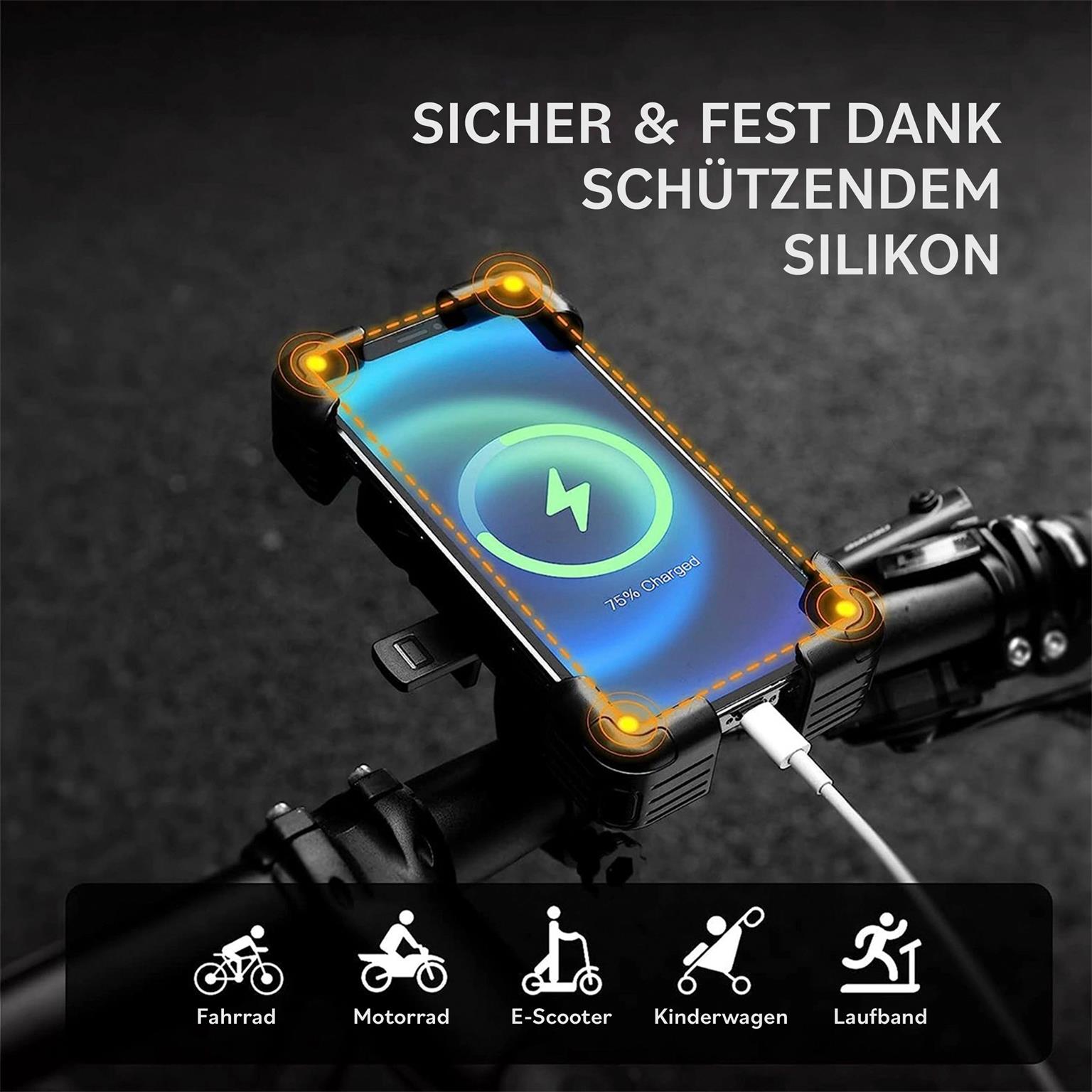Rockbros Handy Halterung – Universell Passend für Smartphones von 4,5 bis 7,2 Zoll, Lenkerhalter Fahrrad – Weiteres Produktbild 2