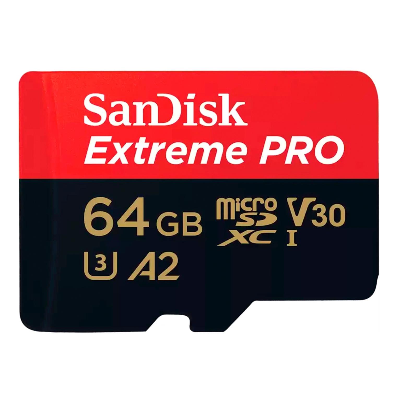 SanDisk microSDXC Karte – mit SD Slot Adapter für Smartphones und andere Geräte, Extreme PRO Serie, 64 GB – Weiteres Produktbild 1