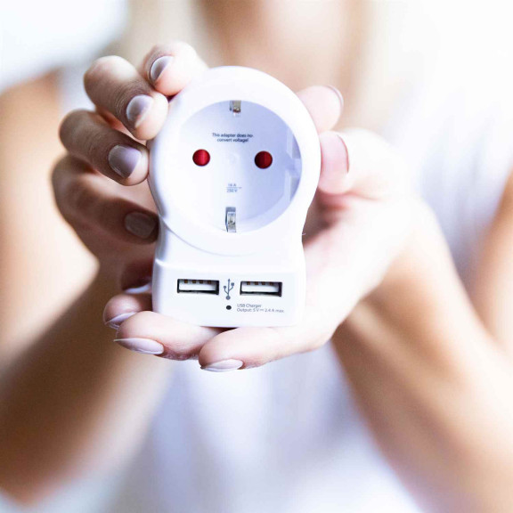 SKROSS Reiseadapter – Europa auf UK (Typ G) für Smartphones und andere Geräte, Länderreise-Serie, mit 2x USB – Weiteres Produktbild 5