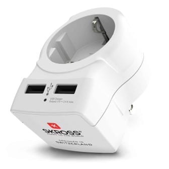 SKROSS Reiseadapter – Europa auf USA (Typ B) für Smartphones und andere Geräte, Länderreise-Serie, mit 2x USB – Weiß SKROSS Reiseadapter – Europa auf USA (Typ B) für Smartphones und andere Geräte, Länderreise-Serie, mit 2x USB – Weiß
