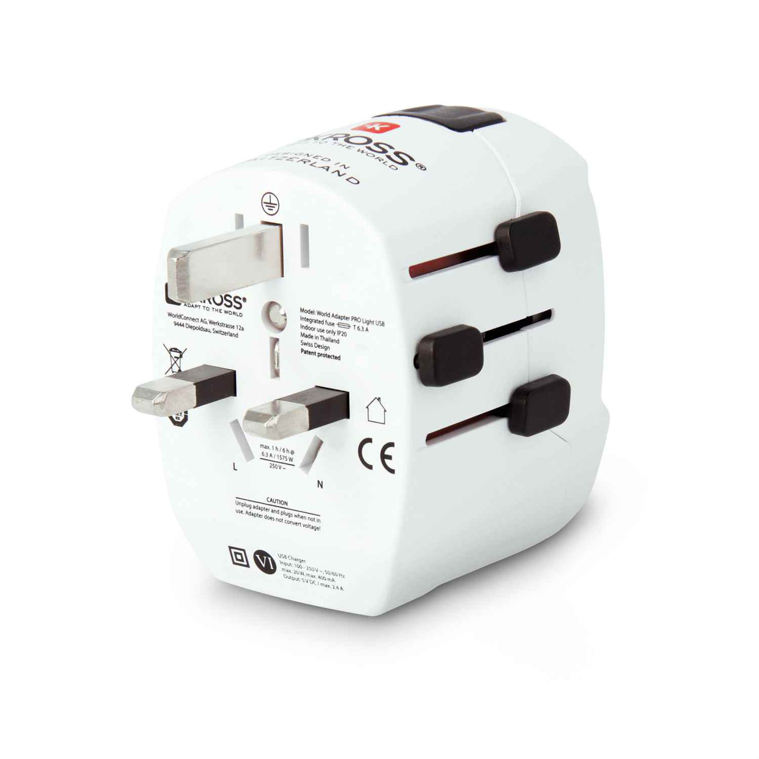 SKROSS Reiseadapter – PRO Light USB für 100+ Länder, passend für viele Geräte, Weltreise-Serie, mit USB – Weiteres Produktbild 3