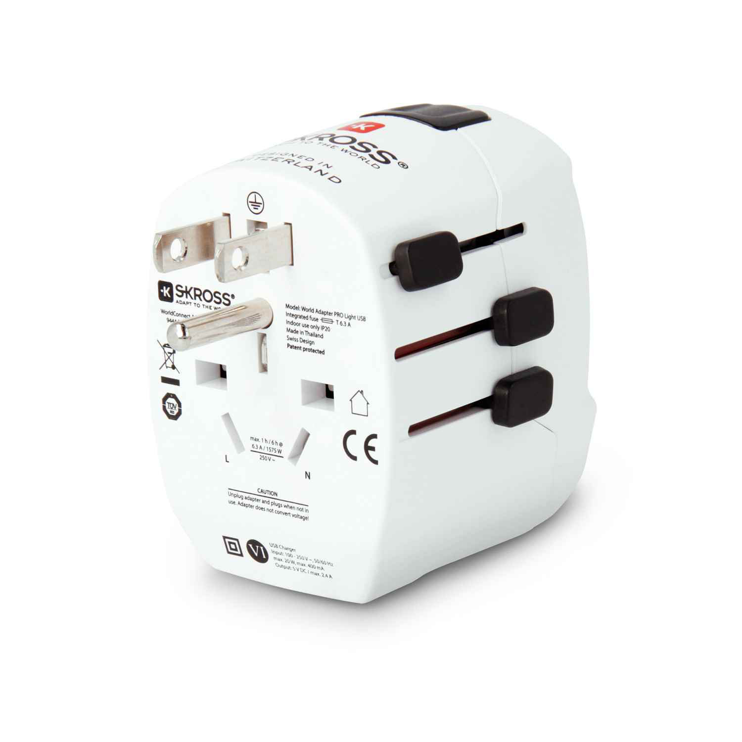SKROSS Reiseadapter – PRO Light USB für 100+ Länder, passend für viele Geräte, Weltreise-Serie, mit USB – Weiteres Produktbild 4