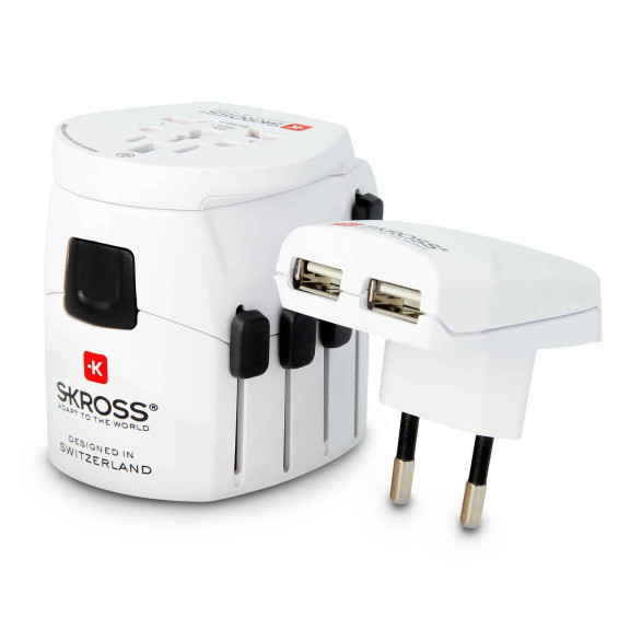SKROSS Reiseadapter – PRO+ für 205+ Länder, passend für viele Geräte, Weltreise-Serie, mit USB- + Steckeradapter – Weiteres Produktbild 1 SKROSS Reiseadapter – PRO+ für 205+ Länder, passend für viele Geräte, Weltreise-Serie, mit USB- + Steckeradapter – Weiteres Produktbild 1